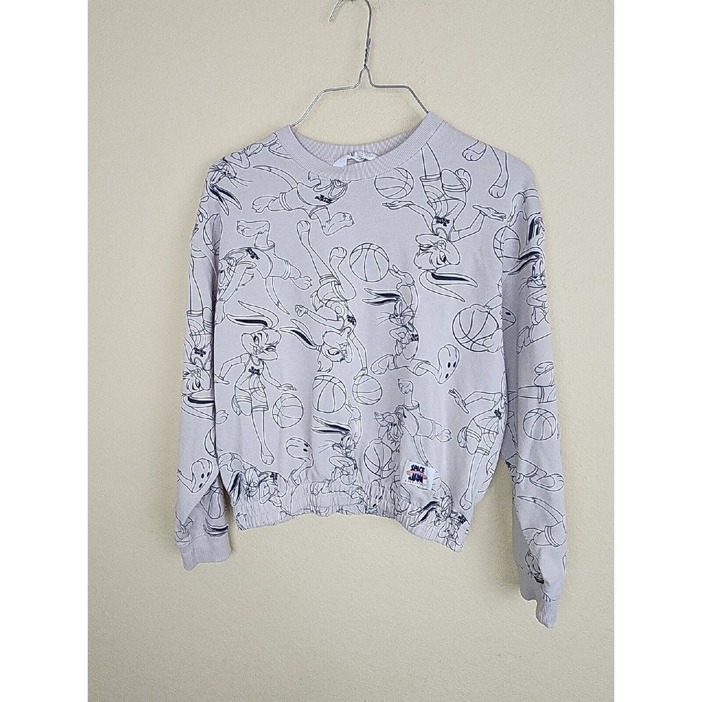 H&M Warner Brothers Crop top‎ long sleeve Bugs Bunny Space Jam Sweater 12 To 14